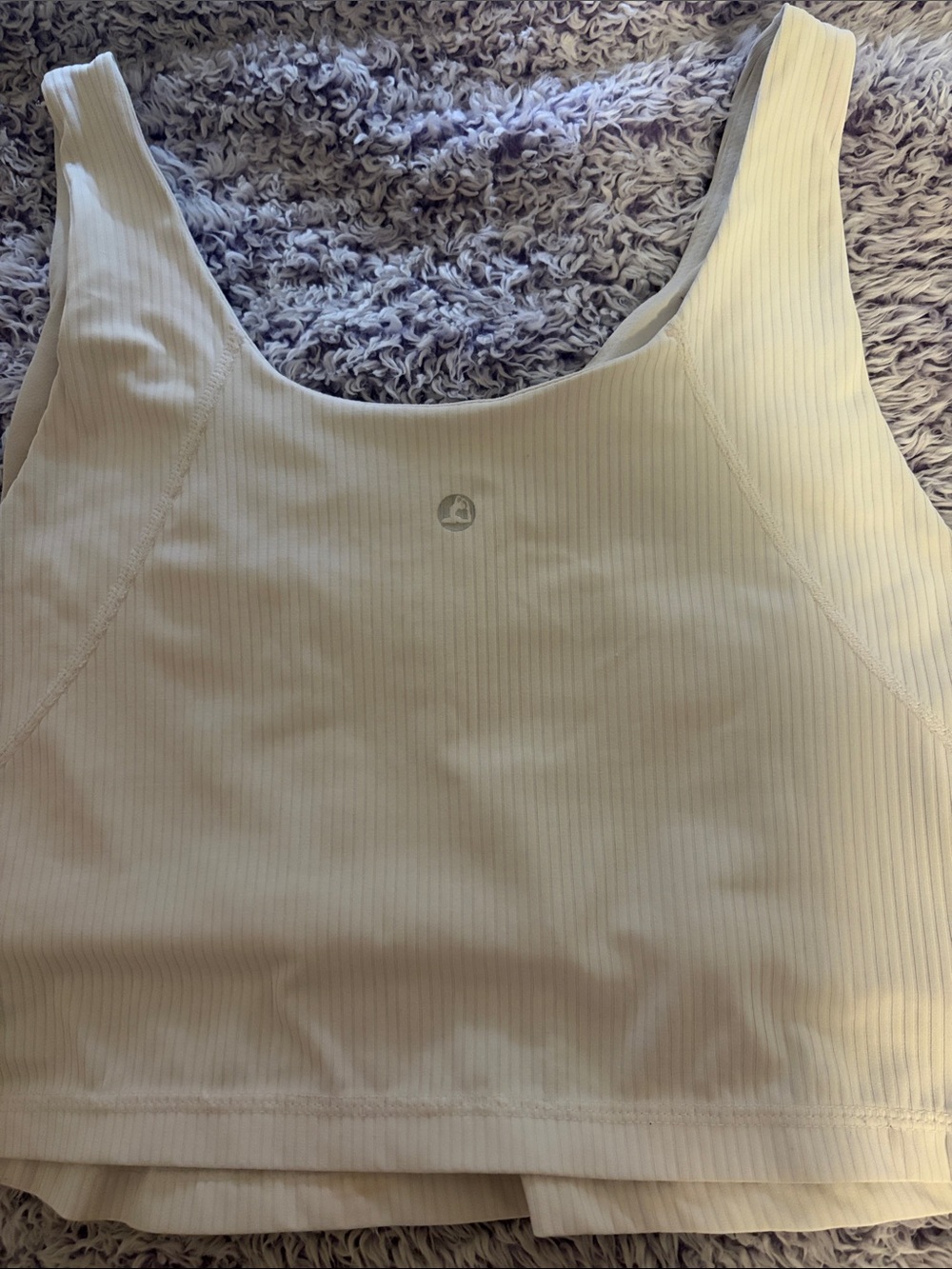 White Ribbed Crop Tank Top - Picture 3 of 4